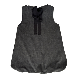 Elegant Gray Vest Dress Womens Fashionable Layering Sleeveless Bouffant Skirt Belted Autumn High Waist Polyester Blend