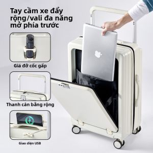 JIFANPAUL | Vali Có Bánh Xoay Mở Rộng Thiết Kế Mặt Trước Co Giãn Bánh Xoay Đa Chiều Khóa Mật Mã và Đa Chức Năng