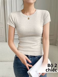 MiiOW | Áo thun tay ngắn cổ tròn màu trơn MiiOW Cat Person mùa hè mỏng nửa tay dáng ôm vừa vặn cotton 95% co giãn 5%