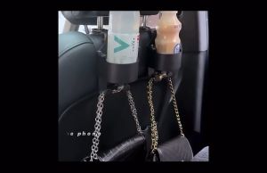 Heavy-Duty Car Cup Holder - 2XL Bottle Capacity for Grab/Jeepney Universal Vehicle Drink Organizer (Fits 32oz Tumblers & 1.5L Water Bottles) - Anti-Spill Headrest Mount