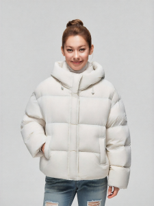A chock | Warm Heavyweight 90% White Duck Down Hooded Quilted Jacket