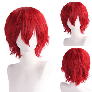 Mặt Nạ Tóc Ngắn Giả Cat Eight 30CM Lưới Hoa Hồng Đa Năng Màu Đen Nâu Đỏ Xanh Bạc Trắng Cho Đồ Chơi Cosplay