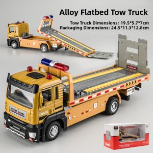 Extra Large Childrens Alloy Tow Truck Toy Police Car Simulation Rescue Vehicle Model Engineering Wrecking Clear Road Car