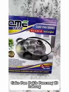 Cetakan Kue 10 lubang + Tutup Kaca Alat Pencetak Makanan Ringan Pukis Pancong Broncong Kue Rangi Cake Pan Maker Anti Lengket Teflon Loyang Berkualitas Peralatan Dapur Serbaguna - FR GALLERY