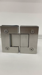 Heavy Duty Glass Hinge Glass to Glass 180 (Stainless Steel) / 45kg (per hinge) / Brushed - KAWAJUN -