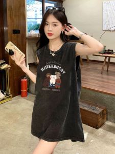 เสื้อยืดผ้าฝ้ายสําหรับผู้หญิงฤดูร้อน 2023 ใหม่หลวมแขนยาวพิมพ์ Workwear สไตล์รูปแบบเรขาคณิต Crewneck แขนสั้น