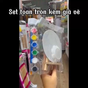 Set toan vẽ tròn có giá vẽ màu vẽ cọ vẽ cho mọi người sáng tạo