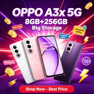 OPPO | OPPO A3x 5G Smartphone 6.67 Inch Bright Screen Dimensity 6300 5100mAh 45W Fast Charging Dual SIM 5G Mobile Phone-Global Version