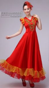 Modern Opening Dance กระโปรง Ed เครื่องแต่งกาย ผู้หญิง กระโปรงยาวปานกลาง ชุดเวทีสําหรับ วัยกลางคนและผู้สูงอายุ Chorus การแสดง