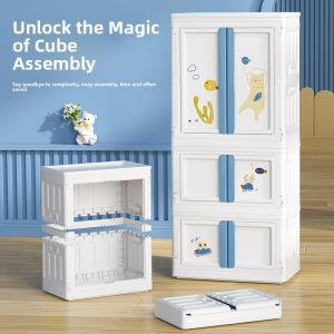 MONLEYTA | Large Capacity Foldable Plastic Storage Box For Clothes Quilts Toys Snacks Home Use Organizer Cabinet Multi Purpose Container