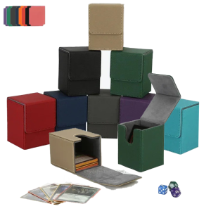 Holds 100+ Trading Card Storage Box Mtg Commander Deck Box PU Leather Magnetic Closure Card Protectors for PTCG Magic Sport Card