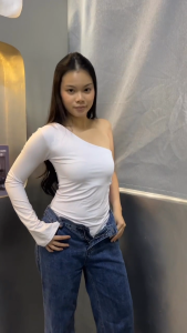 Lassmee | FREYA One Shoulder Bodysuit / Long Sleeve Bodysuit / Tarzan Bodysuit / Atasan One Shoulder Wanita