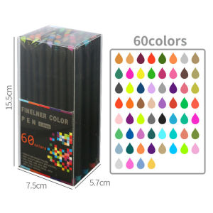 ปากกาเขียนแบบหัวแหลมสีสันสดใสชนิดน้ำ ขนาด 04 มม สำหรับวาดเส้นแบบมืออาชีพ ปากกาเขียนแบบสองหัว