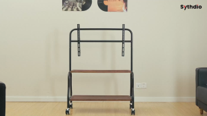 Stainless Steel TV Stand with Silent Wheels Mobile Floor Stand Universal TV Stand for 32 to 75 Inch