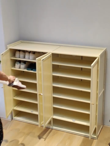 LT ตู้รองเท้าไม้ ชั้นวางรองเท้า กันฝุ่น กันน้ำ กันแดด ผลิตจากไม้ไผ่ธรรมชาติ ทนทาน ประหยัดพื้นที่