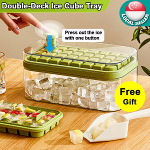 🇸🇬【SG stock】ice-making box Stackable Ice Cube Tray One click demolding ice-making box Ice tray mold DIY Ice Grid Ice Storage Box ice maker Kitchen Accessories ice-making box Ice cube maker