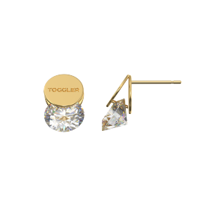 TOGGLER | Shaking Gemstone Earrings 925 Silver Gold Plated