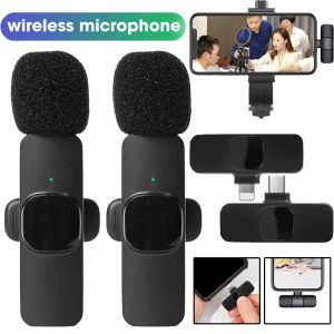 K9 Wireless Lavalier Microphone / Portable Audio Video Recording Mini Mic / 360 ° Surround Sound Noise Reduction Microphone for Video Recording Interview Living
