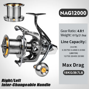 Proberos NAG8000-14000 Series Model Metal Spinning  Fishing Wheel for Long Casting Durable Aluminum Alloy Construction Suitabl