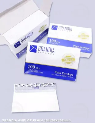 1 pak amplop grandia 104 polos isi 100 lembar
