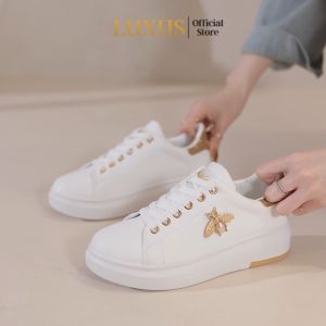 Luxus Dosan Sepatu Manik Lebah Sepatu Sneakers Wanita Sport Shoes Kets Krem Sepatu Kets Putih LXA81