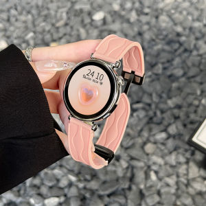Huawei GT5 Silicone Leather Sports Smartwatch Band Compatible with Watch3Pro Honor Magic2 Wristband Creative Magnetic Buckle Premium Feel GT4 Replacement Band for Ladies