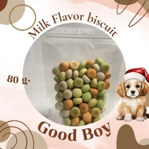 Goodboy บิสกิตรสนมคละสีเม็ดกลม/รูปกระดูก ขนาด 80 กรัม