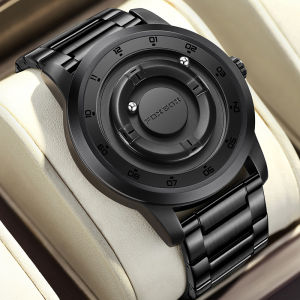 นาฬิกาข้อมือควอตซ์ผู้ชาย FOXBOX รุ่นใหม่ ดีไซน์ลูกเลื่อนแม่เหล็ก กันน้ำ สายสแตนเลส สไตล์สปอร์ต สำหรับผู้ชาย