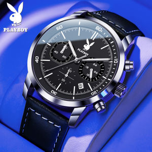 PLAYBOY official authentic brand original mens watch waterproof luxury fashion casual multi-functional luminous calendar quartz watch strap gift for boyfriend