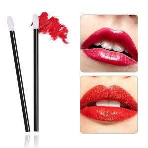 50pcs/Set Hollow disposable lip brush applicator Eyelash Brush Flocking Lipstick Brush Spiral Eyelash Curling Comb