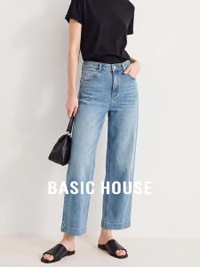 Basic House | Light Blue Loose Straight Capri Jeans