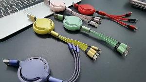 Kabel Charger Silicon 3 IN 1 Kabel Cord USB For iPhone Charger type C Android Portable Data Kabel