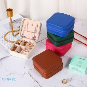 Jewelry Organizer Portable Jewelry Box Display Travel Jewelry Case Boxes Button Leather Storage Zipper Jewelers Joyero Display