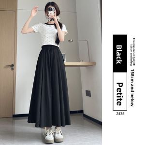 YAYANGREN | Summer Thin Lightweight High-Waist A-Line Skirt Trouser Cool Silk