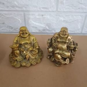 Tượng phật Di lặc phong thuỷ chất liệu bằng đồng vàng MS0160