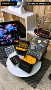 HIPPO TANOS BATERAI FULLSET (BATERAI 4PC+DOCK) For BATERAI ISI ULANG AA 1.5V 2000 MAH LI-ION NEW ENERGY RECHARGABLE GARANSI RESMI