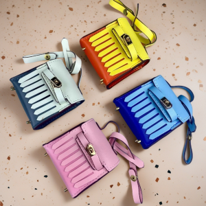 Two-Tone Mini Earphone Pouch - PU Leather Tassel Bag Charm & Detachable Keychain