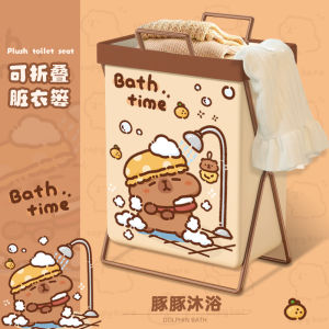 Foldable Bathroom Home Use Dirty Clothes Storage Basket Iron Frame Dirty Laundry Hamper Organizer Cute Style Other Type