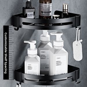 Modern Minimalist Drill-free Space Aluminum Bathroom Towel Racks 5 Set