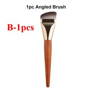 Foundation Brush With Wooden Handle Ultra Thin Flat BB Cream Makeup Brushes Concealer Foundation Natural Look Makeup Tool C704