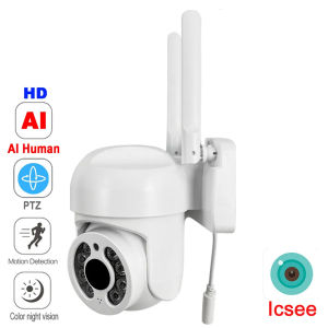 Icsee PTZ IP Camera WIFI Surveillance Security Video CCTV Outdoor Audio Night Full Color Wireless Waterproof AI Auto Tracking
