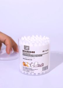 FYYM 56pcs Pet Cotton Swab Double-Headed Cat Dog Ear Cleaning Cotton Swab LELE CAT SUPPLIES