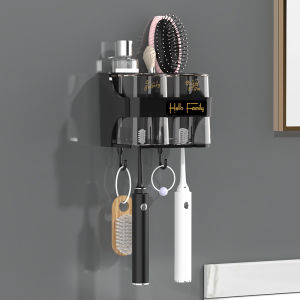 Multi Functional Toothbrush Holder Shaver Dispenser Wall Mounted Cup Storage Rack Bathroom Non Perforated
