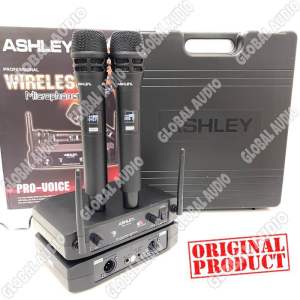 Mic Wireless Ashley Pro Voice Hitam Original Free Koper 2bh Microphone Wireless Provoice Black Bagus Murah ( BISA COD )