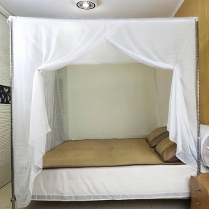 TEKANAI | Thick and Dense Cotton Mosquito Net with Rods for Bunk Beds