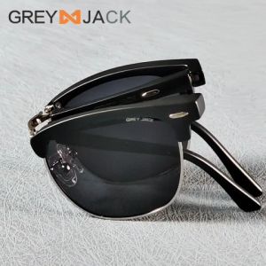 Grey Jack Kacamata Hitam Sunglasses Polarized Model Half Bisa Di Lipat Foldable Bahan Metal+TR 3101