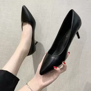 Formal High Heels Womens Thin Heel Black Professional Work Shoes 5cm Versatile Student Etiquette Interview Single Shoes