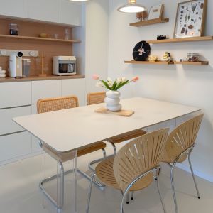 Modern Minimalist Acrylic Rock Board Dining Table Chair Set Cream Style Home Office Desk Small Apartment Meal Table