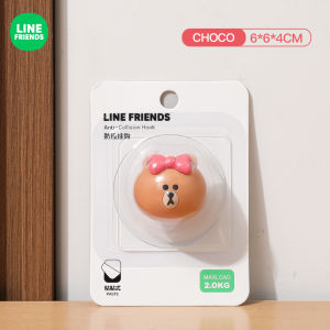 100% Authentic Line Friends Punch-Free Self Hooks Hangers Adhesive Hooks Anti-collision Rotating Waterproof Seamless Strong Sticker Holder Wall Door Storage Hanging Hook Kitchen Bathroom Organizer BROWN CONY LFB31/LFB32/LFB105/LFB136/LFB313/LFB30