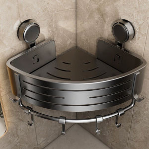 Bathroom suction tray shelf Bathroom Perforation-free toilet wall mounted shower gel triangle basket shelf Kitchen storage